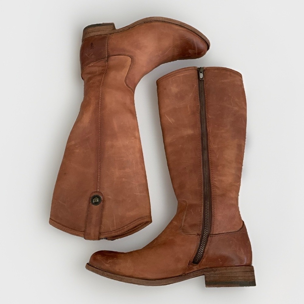 Frye Melissa Leather Riding Boots Women's Size 6 B Round Toe
